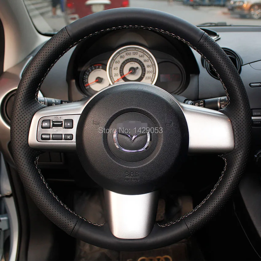 Чехол на руль для Mazda 2 нескользящий чехол из натуральной кожи руля | Автомобили и