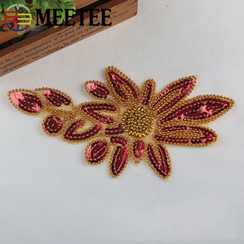Meetee 5 шт. 21 5X10 см блесток цветок патчи палочка на Patche DIY сценическая одежда