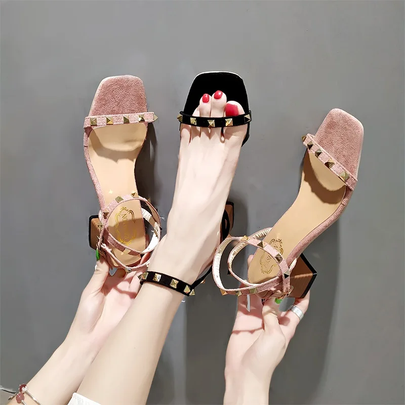 Sandalias mujer/2019 г. элегантная женская обувь кожаные женские босоножки на среднем