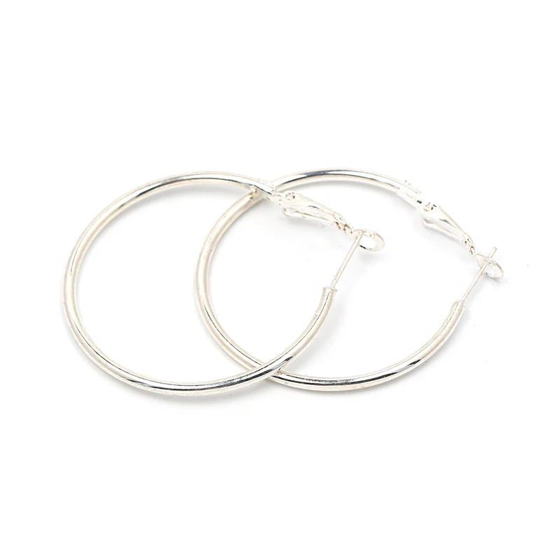 Личности супер большие круги Серьги-кольца для Для женщин Мода Серебряный цвет