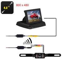 4 3 inch tft lcd car foldable ntsc pal monitor display parking system for wireless car reverse camera ir led night vision kit