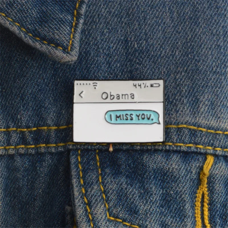 Эмалированная булавка Text Messag Обама я прошу вас подарки ювелирные изделия значки