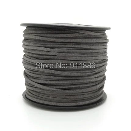 Оптовая продажа темно-серый шнур из искусственной кожи и замши 3 мм x 1 5 для