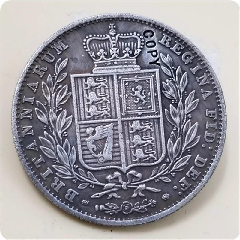 1849 Великобритания 1/2 Корона Виктория КОПИЯ монета|Безвалютные монеты| |