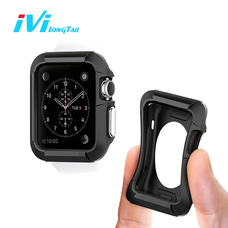 ТПУ спортивный Ударопрочный силиконовый резиновый мягкий чехол для Apple Watch 42 мм 38