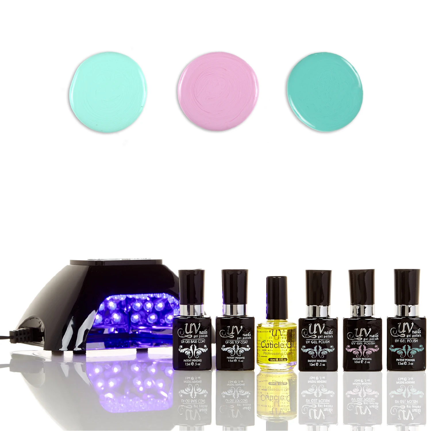UV-NAILS Салон Качество гель для ногтей Starter Kit с черным светодио дный лампа Цвета: