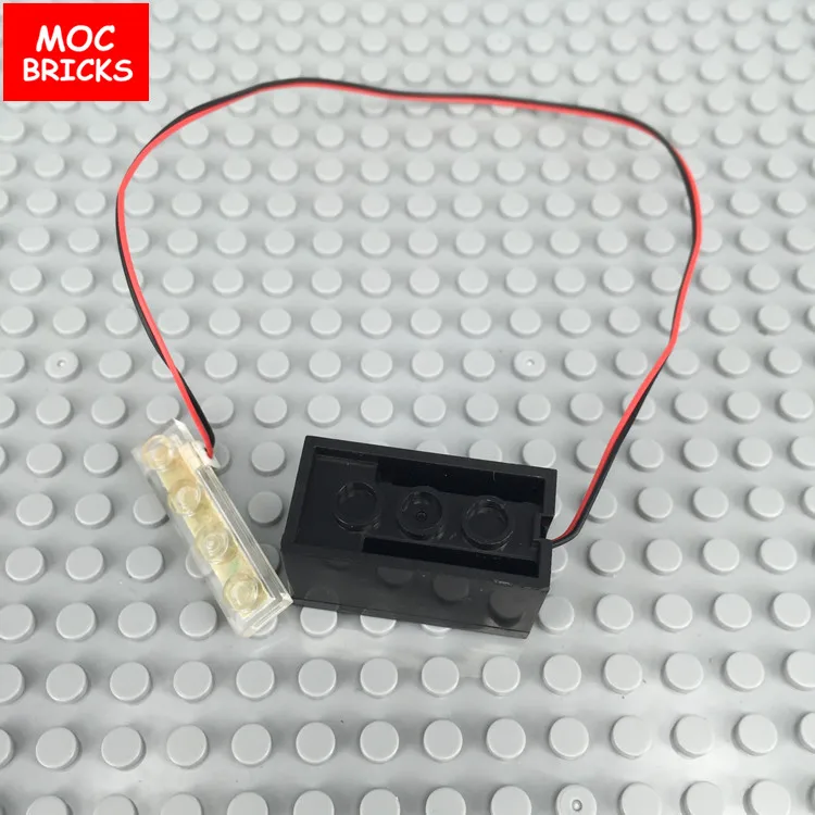 10 шт./лот MOC кирпичи 29 см проволока техника электронный черный с белым светодиодом
