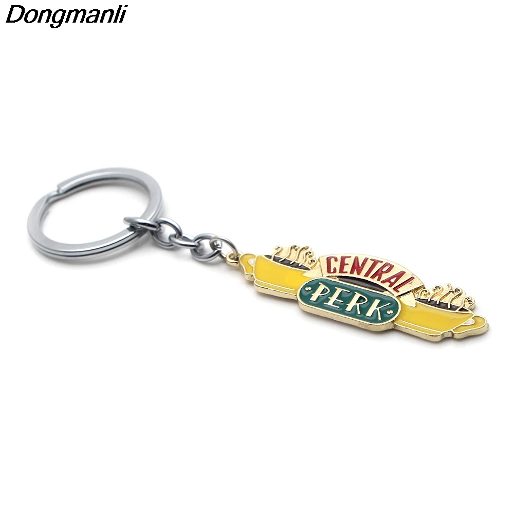 

DMLSKY Friends TV show Cafe alloy Key Chains Ring Gift For Women Girl Bag Charm Keychain Charm Keyring Jewelry M1896