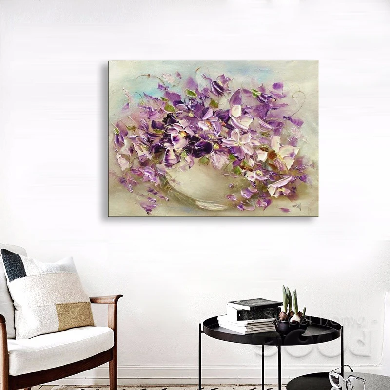 

oil painting Abstract oil painting hand painted Lotus oil painting living room bedroom restaurant use Decorative DY-171
