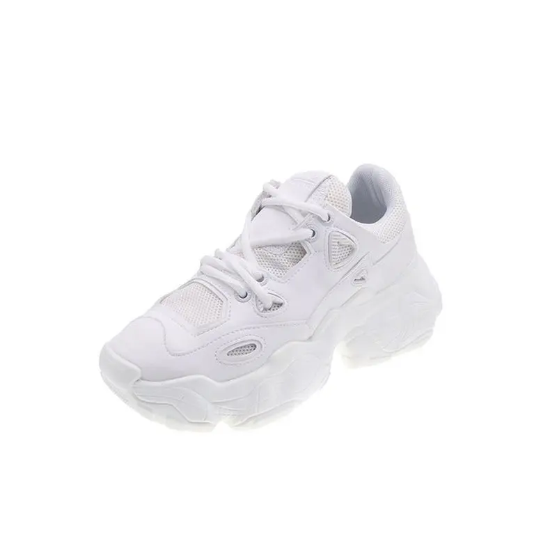 

2019 New White Mesh Women Sneakers Fashion Thick Bottom Womens Platform Sneakers Casual Shoes Zapatos De Mujer