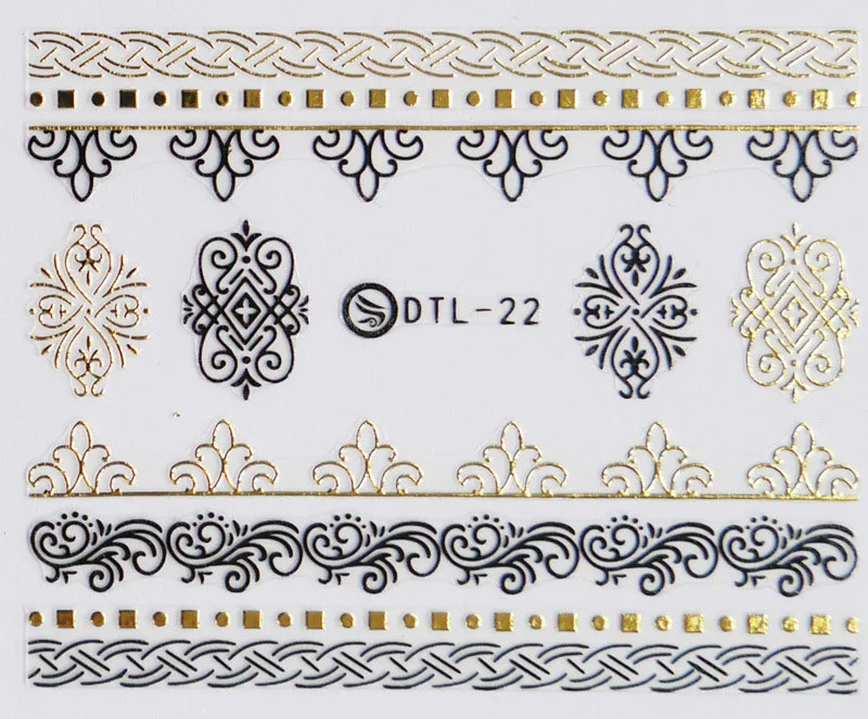 DTL022gold 3D золото, лак для ногтей, наклейки для ногтей, декоративные наклейки для ногтей - Цвет: DTL022gold