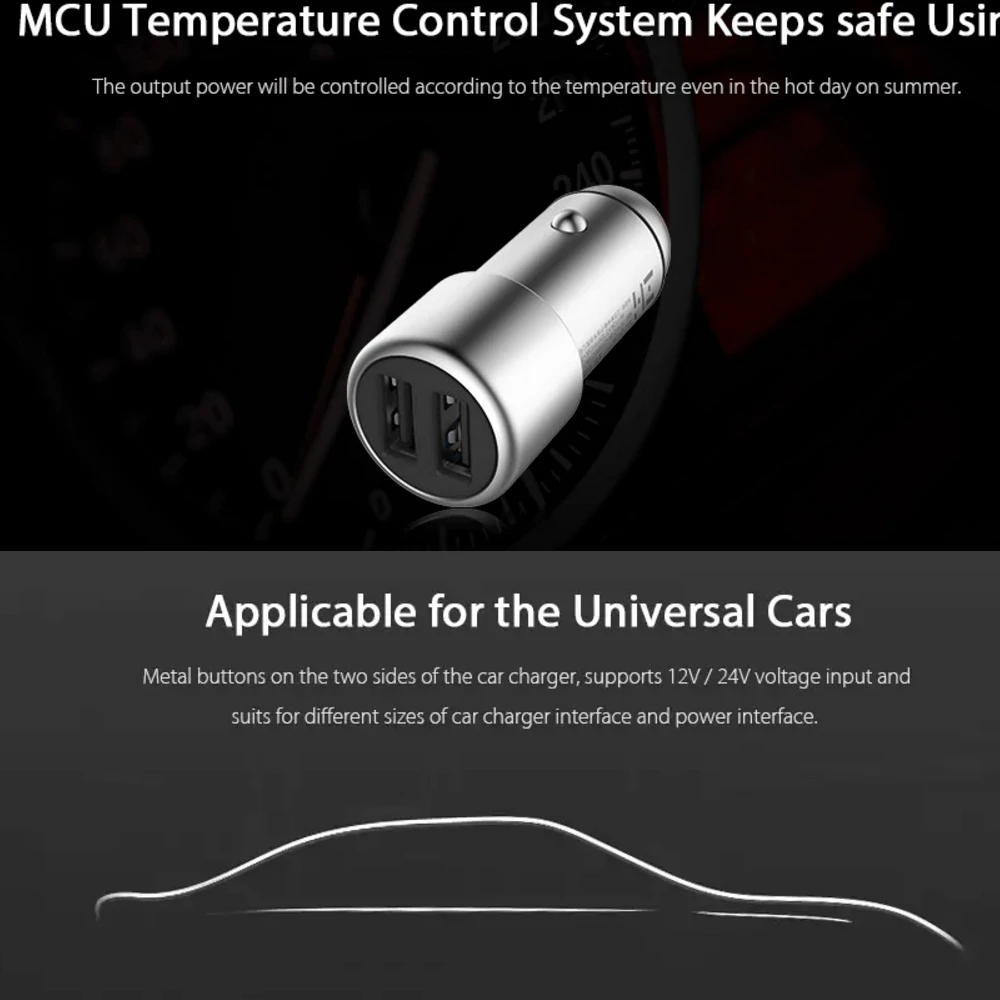 Автомобильное зарядное устройство Youpin ZMI QC 3 0 с двумя USB портами быстрая зарядка 5