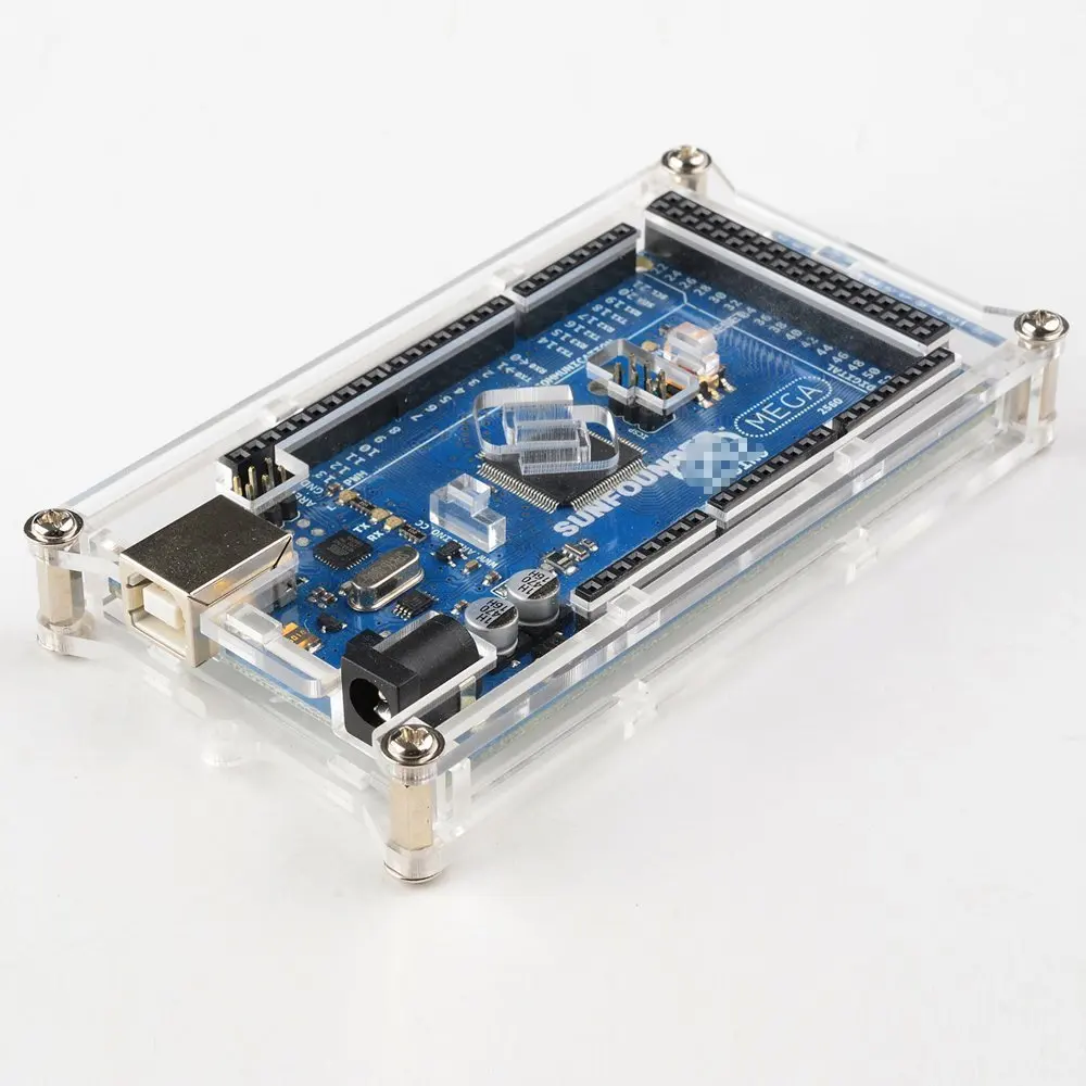 Прозрачный глянцевый акриловый чехол SunFounder для Arduino Mega 2560 Rev3 R3 (доска в комплект