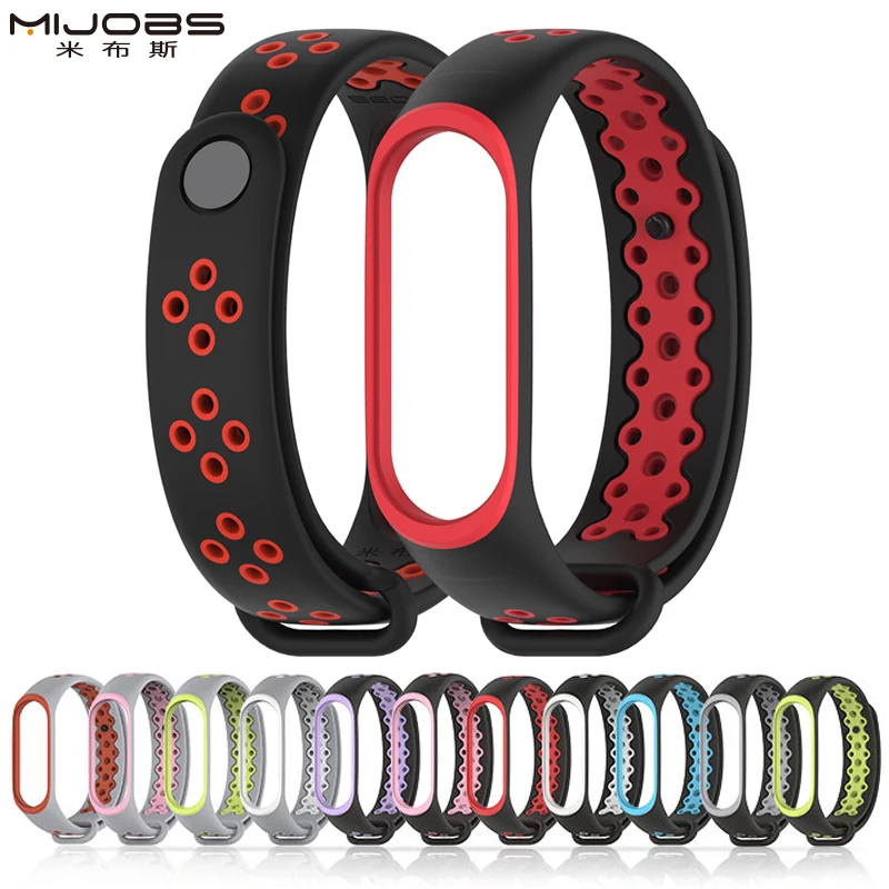 Ремешок спортивный силиконовый для Mi Band 4 двухцветный сменный Браслет Xiaomi