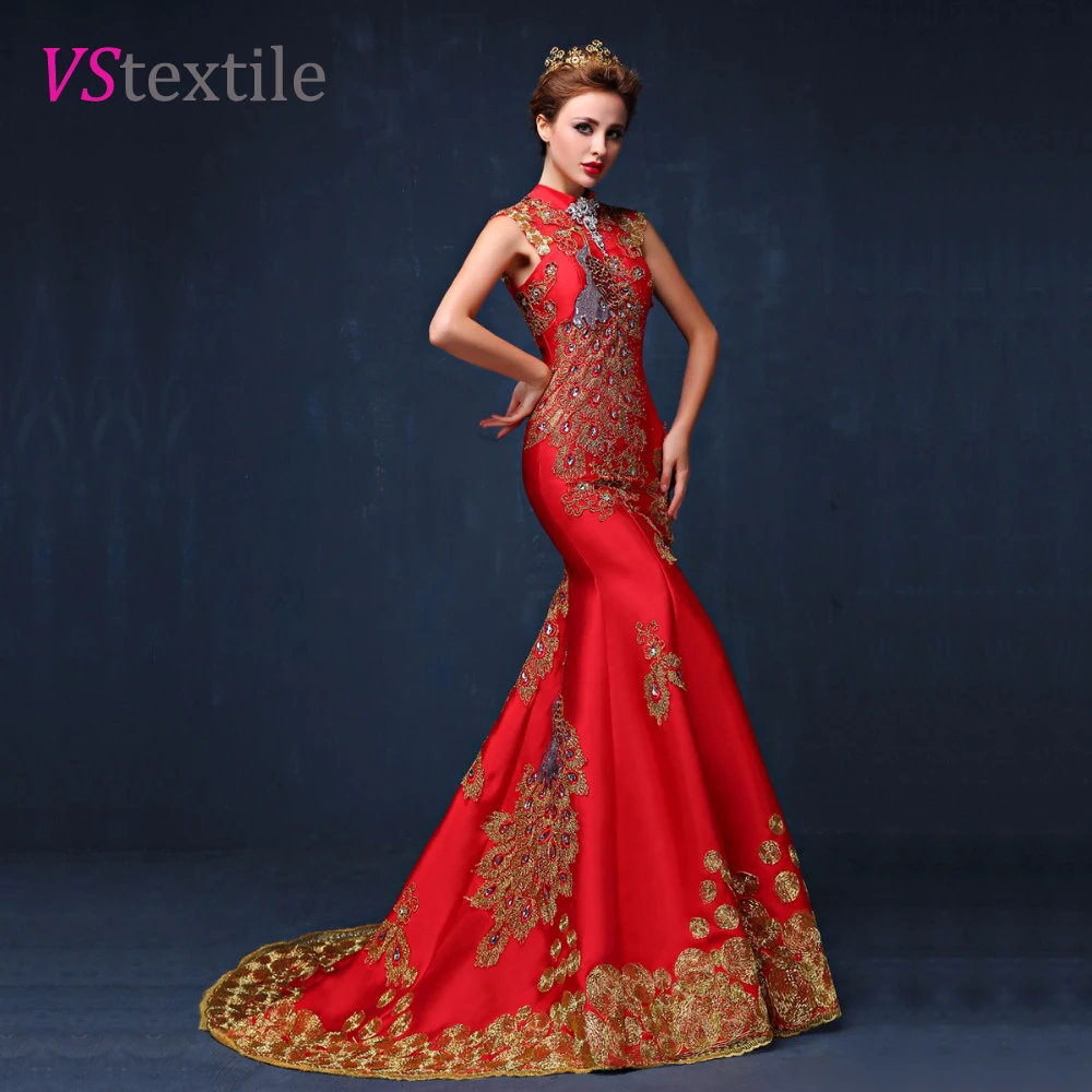 Китайское длинное платье с бархатным воротником Павлин Вечерние платья 2019 avondjurk