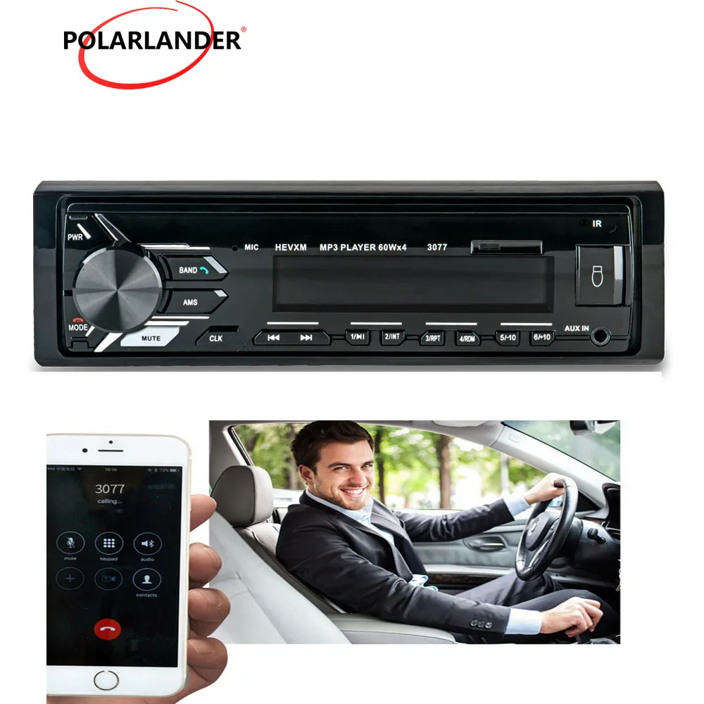 

Autoradio Car Radio Car Stereo In-dash Car audio Player Bluetooth 1 Din FM Aux Input Receiver 12V SD USB MP3 MMC WMA 3077