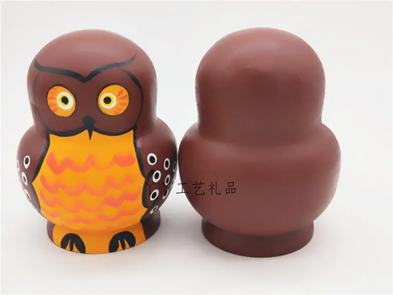 

Hand-engraved Gold 10 Layers Russia Matryoshka Dolls Lovely Owl Baby Doll Puppets Kids' Gift Magic Eucalyptus Size 14.5 cm