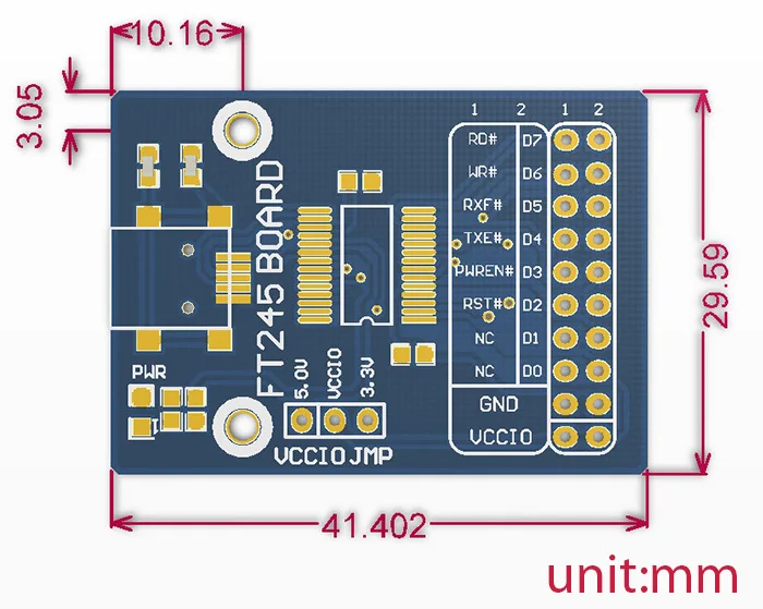 Плата FT245 USB FIFO (mini) макетная плата для модуля FT245R FT245RL параллельного интерфейса с