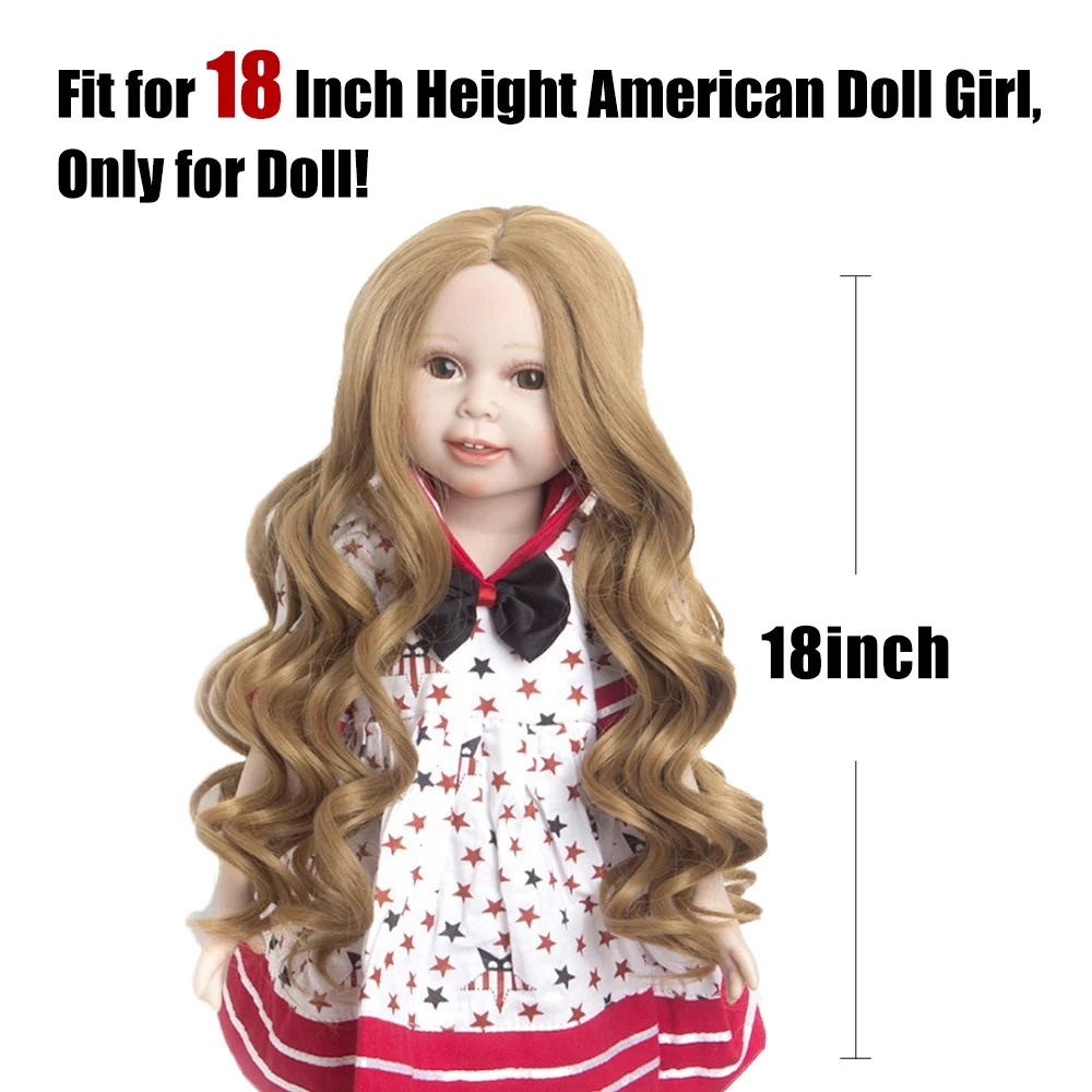 Hand Made Wigs Manufacturer Middle Parting 4color Long Curls Doll for American with 26cm Head Circumference | Игрушки и хобби