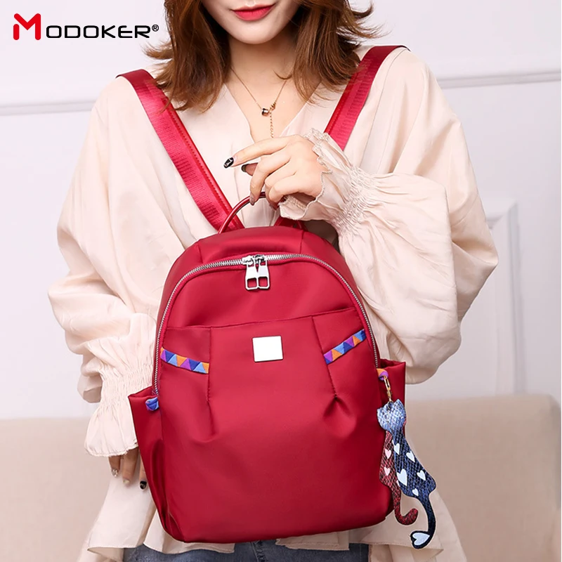 2019 женский модный рюкзак однотонная оксфордская ткань школьная сумка для