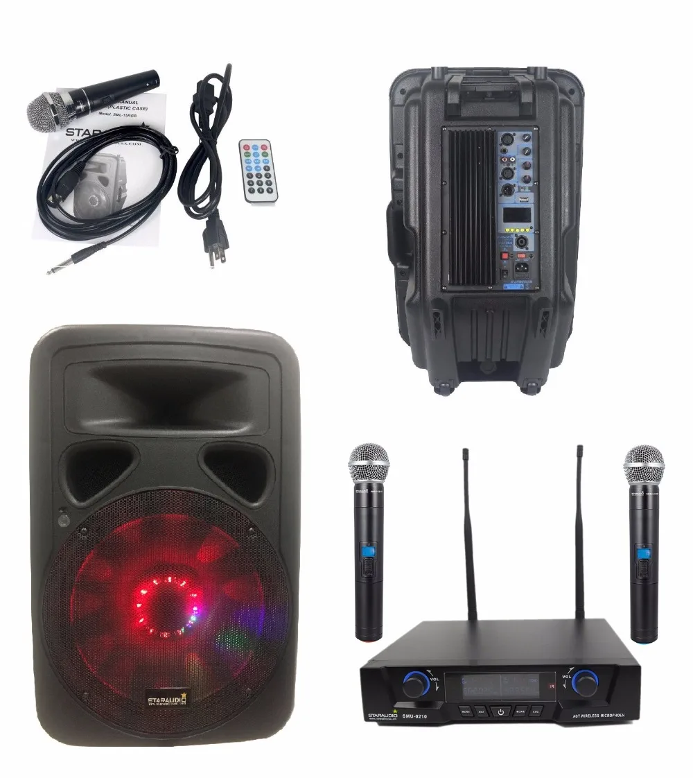 Staraudio 1 шт. 15 &quot3500 Вт PA DJ клубной сцене питание активных Bluetooth Динамик w/светло