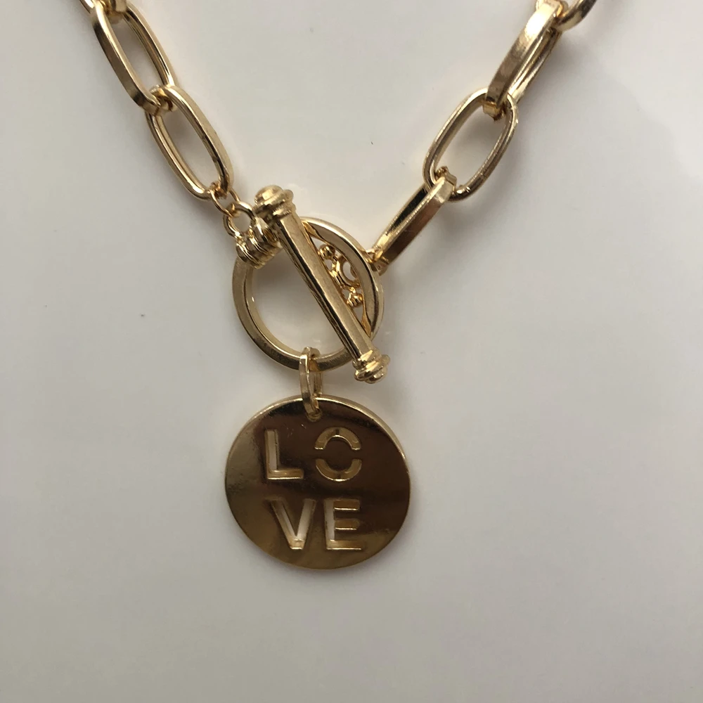 Золотой цвет lovechant ожерелье для девочки подарок на день рождения любовь кулон ювелирные изделия ожерелье