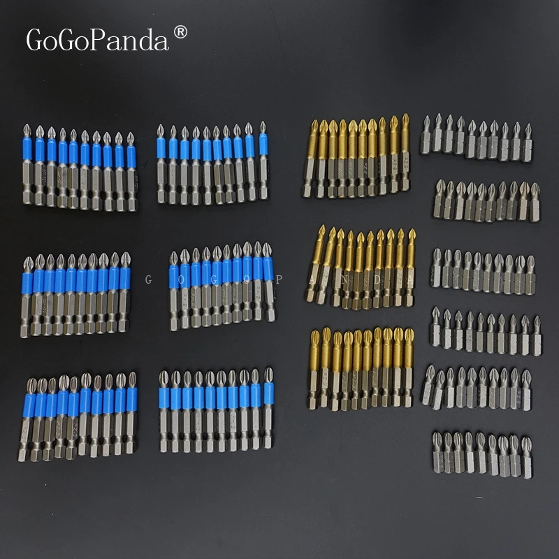 10 шт./Лот 50 мм GCr15 posidrive Bits Нескользящие биты для отвертки с шестигранным