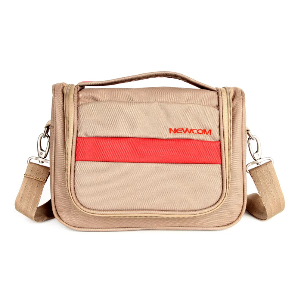 

NEWCOM Shoulder Bag Business Travel Short Trip Grooming Bag Practical Concise Beauty Case Suit For Travel Light Brown