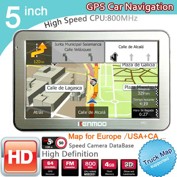 5 дюймов HD GPS Портативный навигации 2020 Карты для Европы России автомобиль