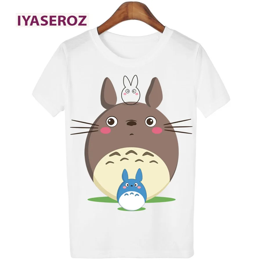 IYASEROZ Лето 2017 г. Повседневная футболка Для женщин Футболка Harajuku Тоторо печати