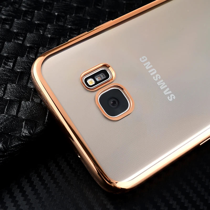 For SAMSUNG GALAXY S7 Edge S8 S9 A5 A7 J4 J6 J3 J5 2016 J7 Prime 2017 A8 A6 Plus 2018 Transparent Soft Plating Phone Case Cover |