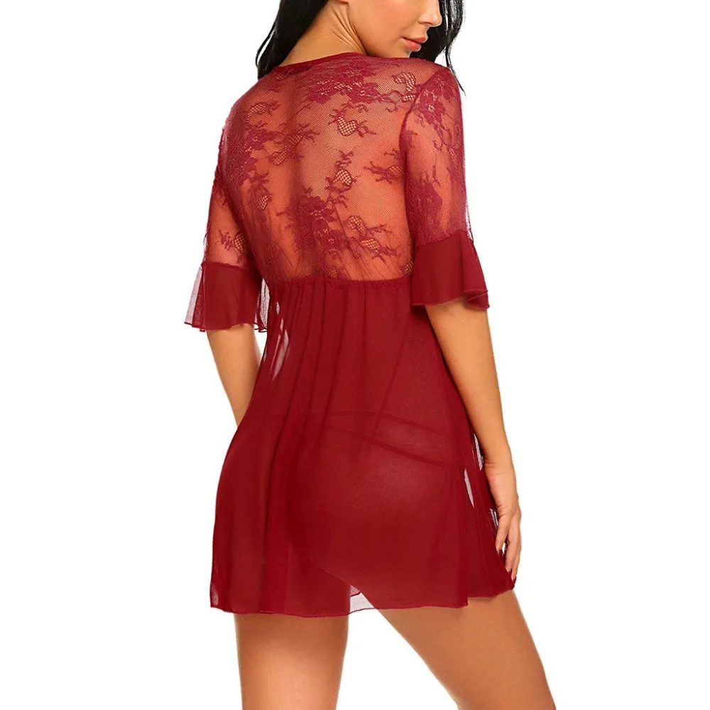 Сексуальное женское нижнее белье с стринги для фитнеса Babydoll Ночное эротическое нижнее белье порно Нижнее белье кружевные костюмы для сна