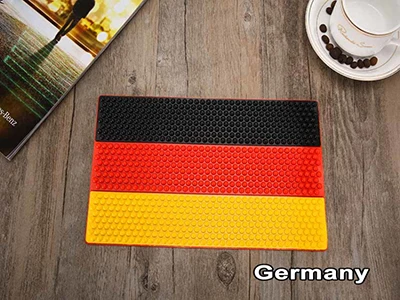 German Flag Design Липкий Автомобильный Коврик Противоскользящий коврик для приборной панели удерживает мобильный телефон, солнцезащитные очки, ключи и т. Д. Россия, Германия, США, флаг лука - Название цвета: German Flag Design