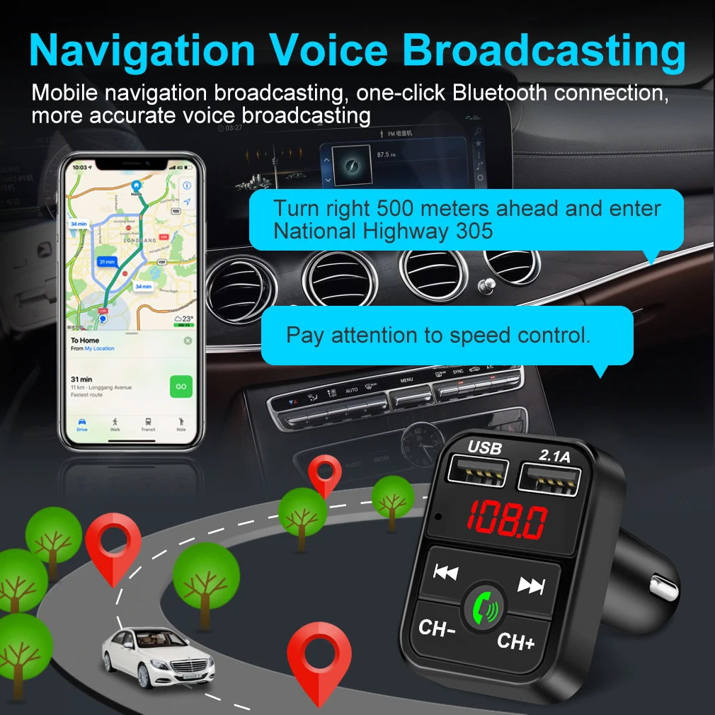 Автомобильный комплект Bluetooth беспроводной fm передатчик громкой связи lcd MP3 плеер