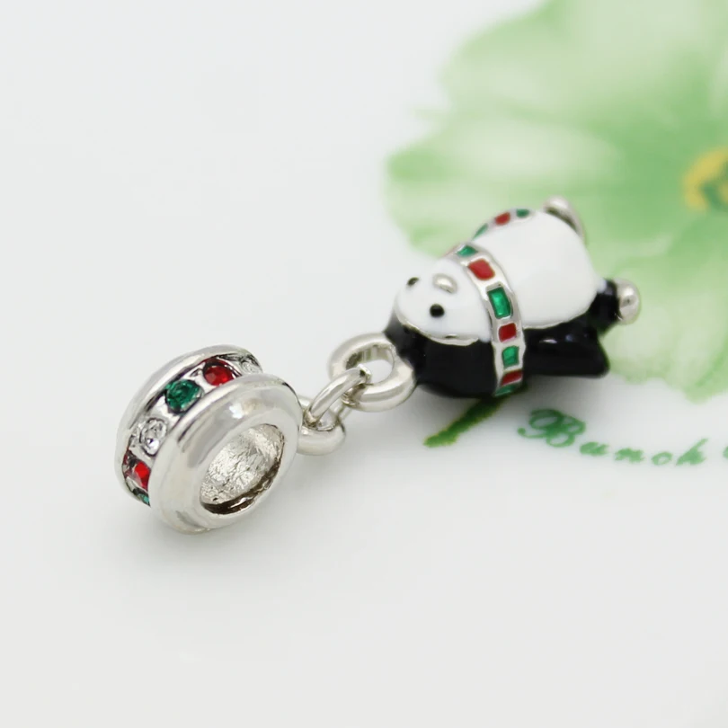 Christmas Penguin with Scarf Charms Lucky Animal Colorful CZ Bead fit Pandora Bracelets | Украшения и аксессуары