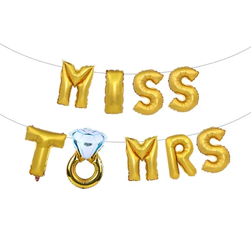 Gold miss to mrs 16 дюймов Невеста быть фольгой воздушные шары вечеринка в честь Дня свадьбы баллоны с гелием аниверсарио розовое золото декоративный воздушный шар Wesele юбилей - Цвет: Gold miss to mrs