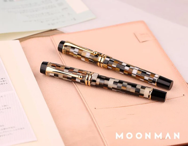 Новинка Moonman M600 целлюлоидная Шахматная перьевая ручка Германия шмифт тонкий наконечник 0,5 мм Отличная модная офисная ручка для письма подарок