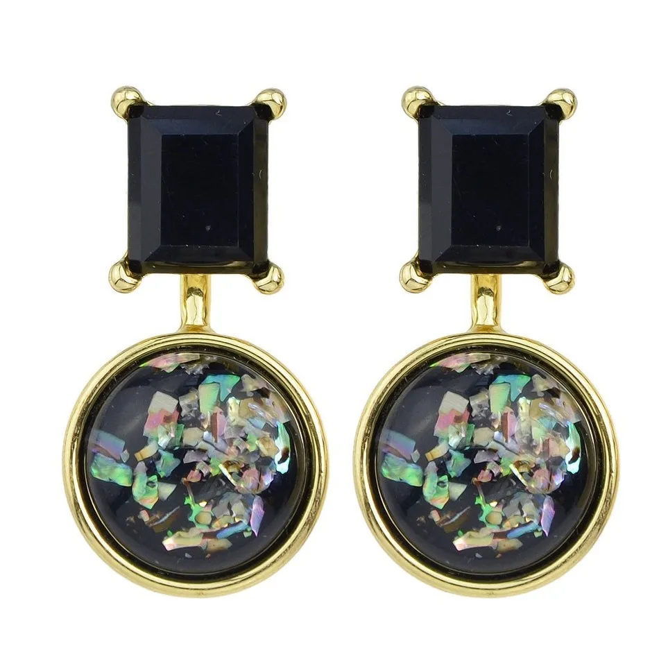 Винтаж Серьги модные женские туфли Интимные аксессуары черный акриловые круглые