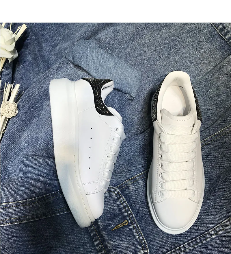 Sapatos femininos; женские кроссовки; стразы; обувь из воловьей кожи; Новинка года; кожаная повседневная обувь с подкладкой из овчины; спортивная мужская обувь
