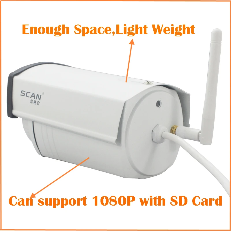 HD 1080P пуля белая IP камера Wifi 2mp Беспроводная Seurveillance Безопасность Открытый CMOS Инфракрасное Ночное Видение Горячая
