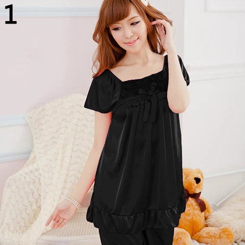 2 шт. женская ночная рубашка повседневная одежда для сна рубашки + шорты штаны