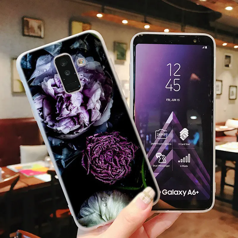 Силиконовый чехол для телефона с цветами и темными Samsung Galaxy A8S A6S A9 A8 Star A7 A6 A5 A3 Plus 2018