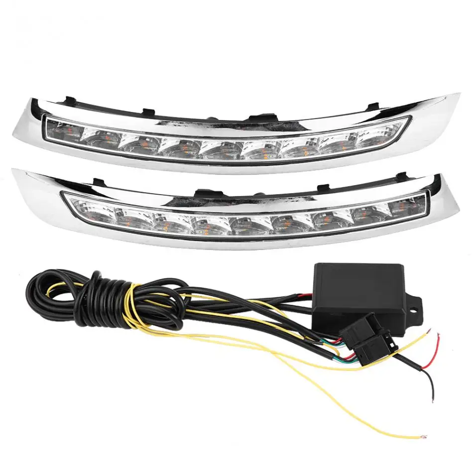 1 пара 12 В светодиодный DRL для Volvo XC90 2007-2013 дневные ходовые огни поворотные сигнальные бампера противотуманные фары с затемнением