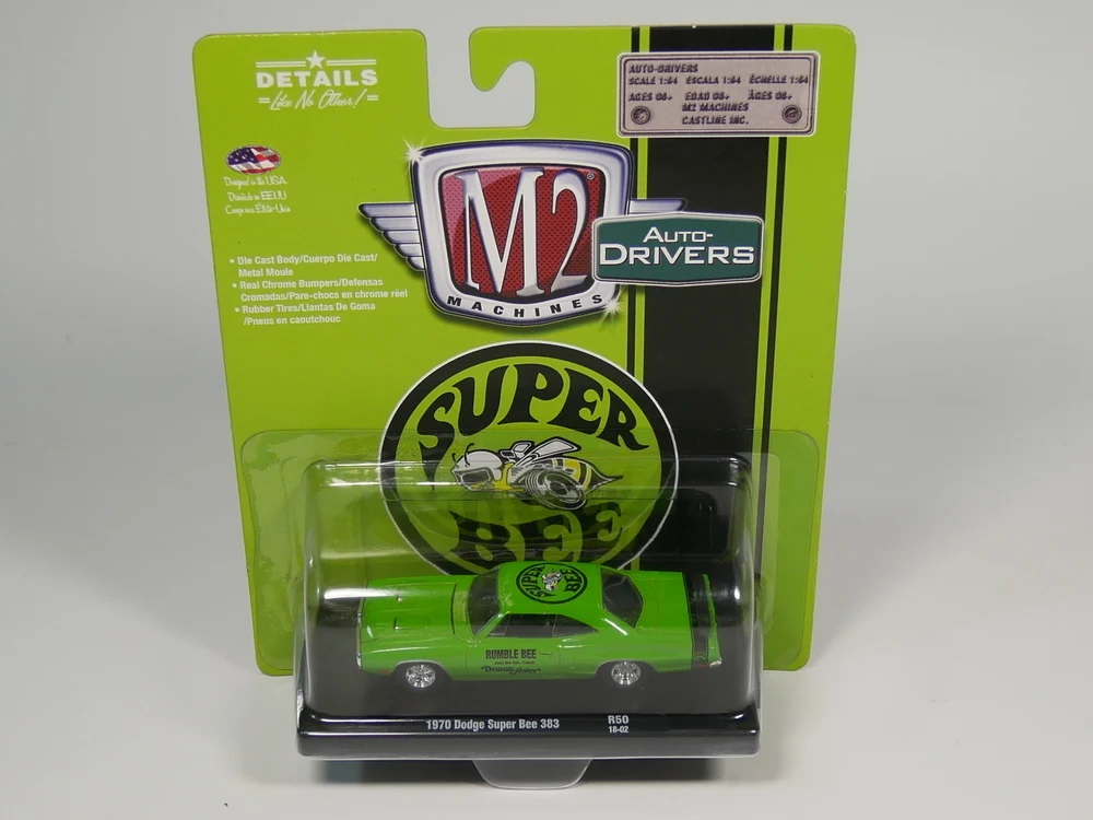 M2 1:64 1970 Dodge Super Bee 383 игрушечный автомобиль из сплава игрушки для детей литая модель