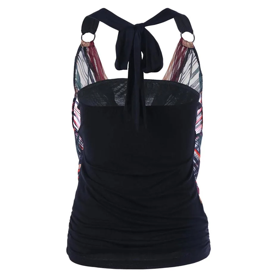 Для женщин Повседневное повод камзол 2018 этнические полосой на шнуровке