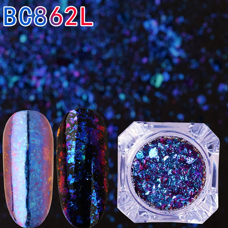 BEAUTYBIGBANG 0,1 г эффект чешуйки ногтей блестки зеркальный блеск порошок хром пигмент Блестки для ногтей Хамелеон дизайн ногтей