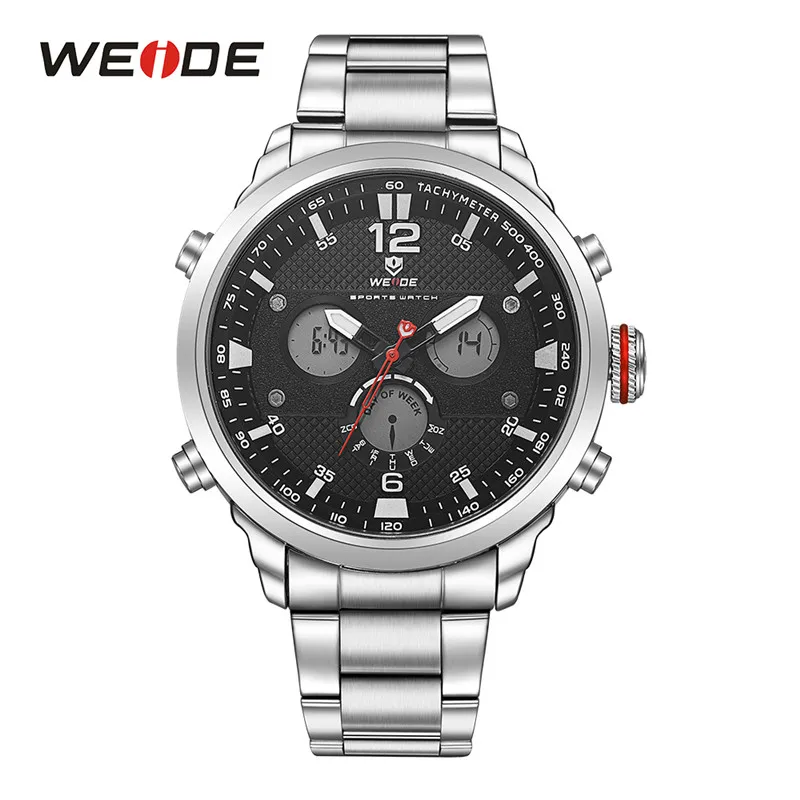 WH6303-1C WEIDE мужские спортивные Топ люксовый бренд Кварцевые водонепроницаемые часы Relojes Hombre модные повседневные цифровые наручные часы с будильником - Цвет: WH6303-1C