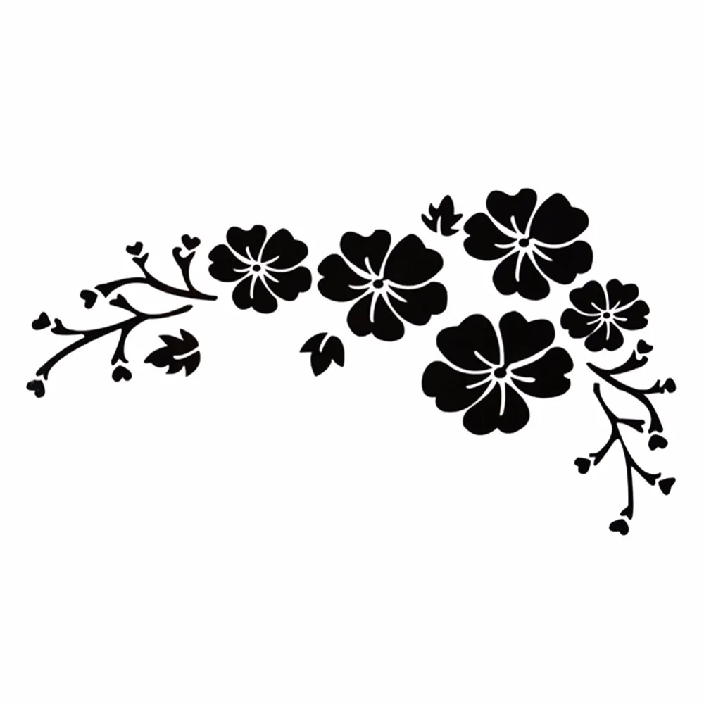 2 Pieces/Lot Car Styling 30*17CM Waterproof Sticker Cute Engraving Hibiscus Flower Pattern Delicate Individuality Stickers | Автомобили и
