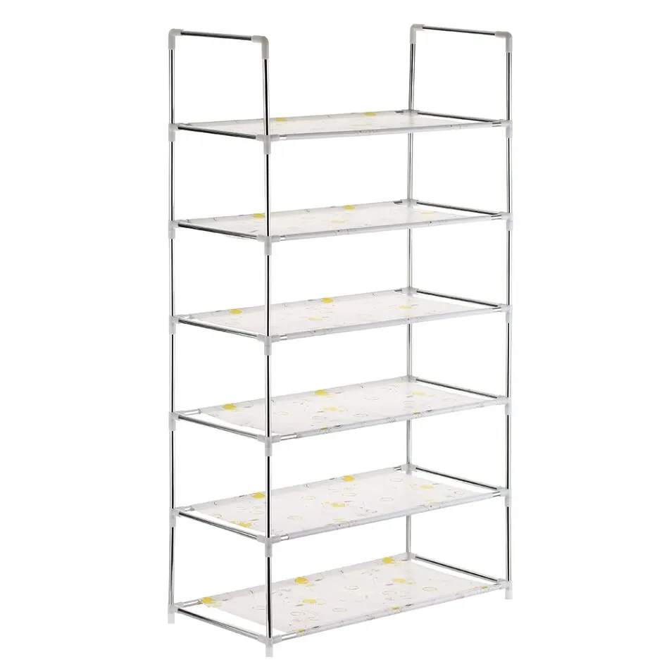 6-Tier Multicolor Многофункциональный 4/5/6 ярусная полка для обуви книга Органайзер Домашний для хранения обуви стойки Шкаф с полками большие штабелируемые полки держит - Цвет: 6-Tier Multicolor