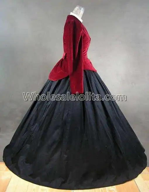 Бархатное платье премиум-класса в викторианском стиле эдвардянь аббатском